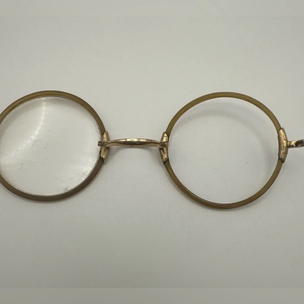 Antique Shuron Torty Celluloid Rim Eyeglasses Round Windsor Frames with Case
